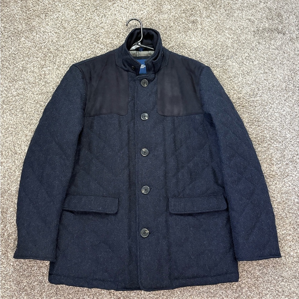 Hart Schaffner Marx Mens M Blue Wool Blend Stallworth Quilted Shooting Jacket